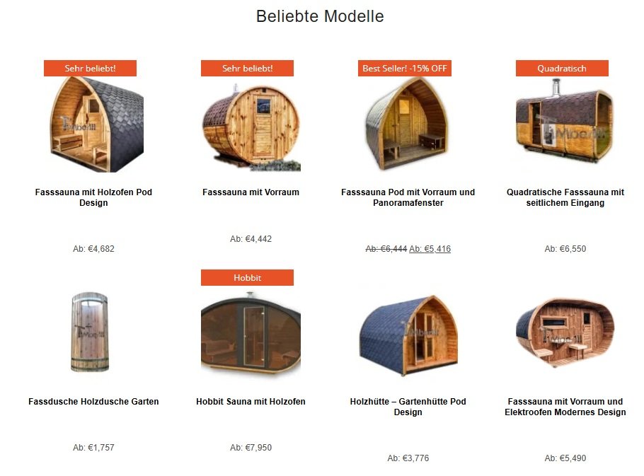 Aussensaunen Modelle TimberIN