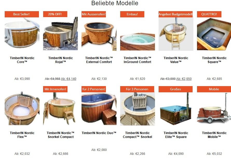 Badefass Modelle TimberIN