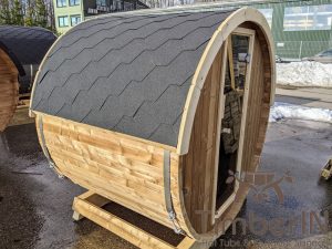 Fasssauna Saunafass Mini 2 4 Personen Mit Glasfront Thermoholz (25)