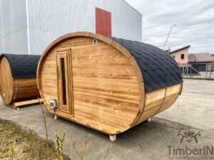 Ovale Aussensauna Fasssauna Hobbit (1)