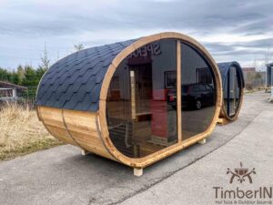 Ovale Aussensauna Fasssauna Hobbit (3)