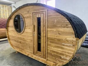 Ovale Aussensauna Fasssauna Hobbit (5)