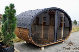 Ovale Aussensauna Fasssauna Hobbit (8)