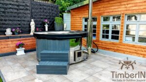 Badezuber Badefass GFK WPC – Thermoholz Verkleidung Mit SMART Pellet Oder Holzofen (2)