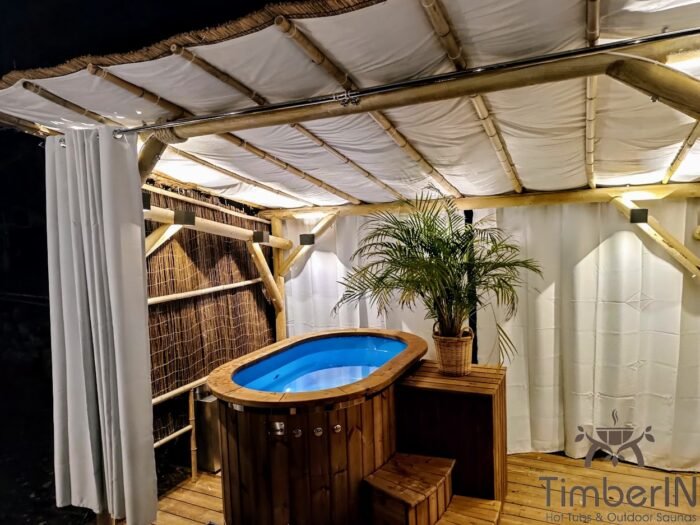 Badezuber / Badefass oval für 2 Personen 8 2-Personen-Badezuber oval aus Holz – ideal für österreichische Gärten