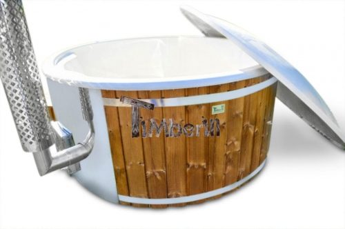 Badefass Badezuber gfk mit Whirlpool Holz befeuert