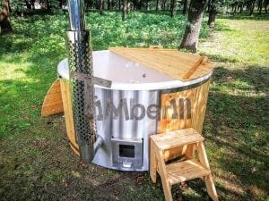 Badezuber GFK Lärche Integrierter Ofen Deluxe 26