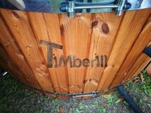 HotPot Fieberglas Mit Aussenofen Fichte Lärche Thermo Holz 21