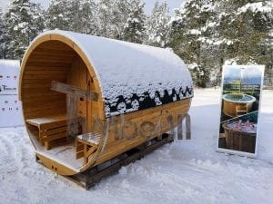 Fasssauna Mit Dachterasse Und Elektroofen Harvia (2)
