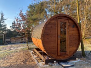 Holz Fasssauna Mit Holzofen Vorraum Bausatz (2)