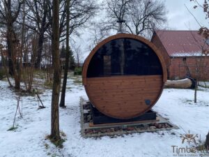 Holz Fasssauna Mit Holzofen Vorraum Bausatz (3)