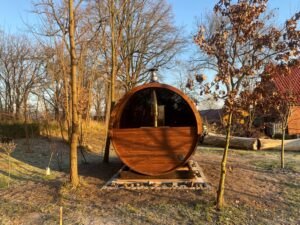 Holz Fasssauna Mit Holzofen Vorraum Bausatz (4)