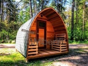 Outdoor Garten Holz Sauna Fasssauna Aussensauna Rote Zeder Mit Elektroheizung Und Veranda (3)