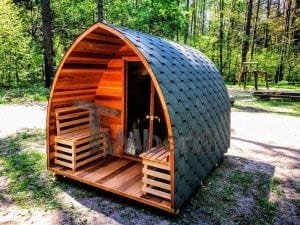 Outdoor Garten Holz Sauna Fasssauna Aussensauna Rote Zeder Mit Elektroheizung Und Veranda (7)