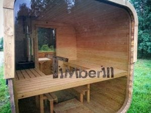 Quadratische Aussensauna Mit Holzofen Und Vorraum 41