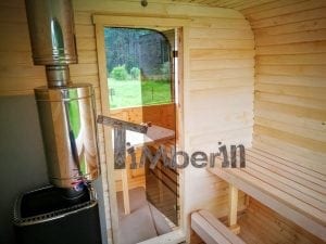 Quadratische Aussensauna Mit Holzofen Und Vorraum 50