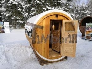 Sauna Fass Mit Vorraum Und Holzofen 2 M (1)