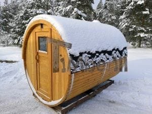 Sauna Fass Mit Vorraum Und Holzofen 2 M (3)