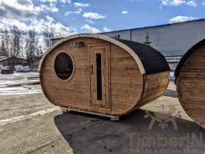 Aussensauna Fasssauna Oval Timberin (30)