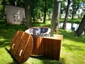 Badetonne für 2 Personen mit Holzdeckel