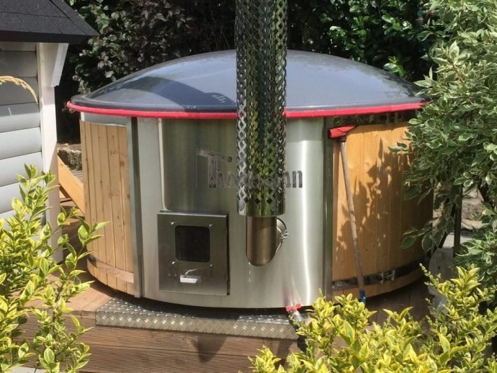 Badezuber GFK Lärche Mit Integriertem Ofen Wellness Deluxe, Roy, Eggersdorf, Deutschland (2)