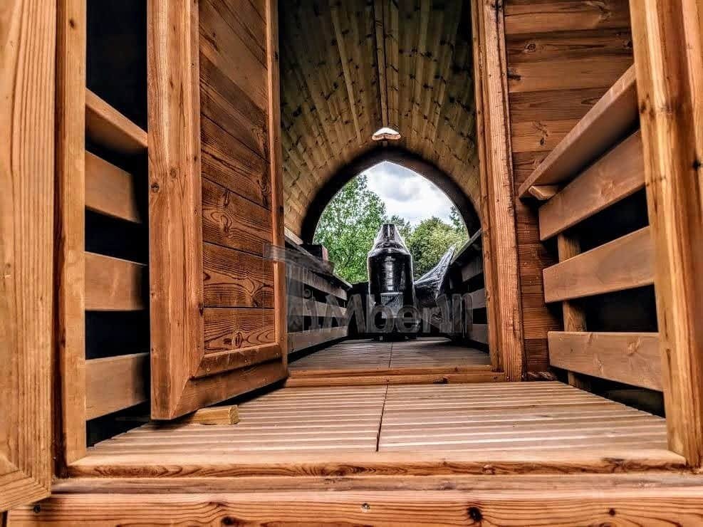 Außensauna Iglu mit Anhänger mit Panoramafenster - TimberIN