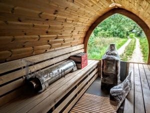 Außensauna Iglu Mit Anhänger Mit Panoramafenster, Ankleideraum Und Harvia Holzofen (34)