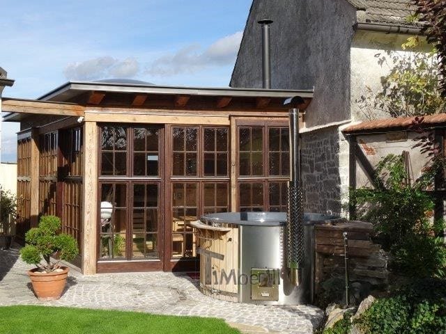 Badefass gfk Thermoholz mit integriertem Ofen Wellness Royal, Erich, Ober-Grafendorf, Österreich 4 Badefass Gfk Thermoholz Mit Integriertem Ofen Wellness Royal, Erich, Ober Grafendorf, Österreich (4)