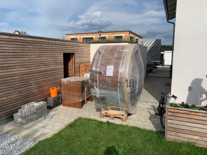 BADEFASS GFK THERMOHOLZ MIT INTEGRIERTEM OFEN WELLNESS ROYAL, Andreas, Altenmünster,, Deutschland 3 BADEFASS GFK THERMOHOLZ MIT INTEGRIERTEM OFEN WELLNESS ROYAL, Andreas, Altenmünster,, Deutschland (2)