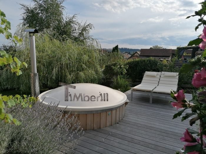 Badefass gfk Thermoholz mit integriertem Ofen Wellness Royal, Daniela, Hollenthon, Österreich 2 Badefass Gfk Thermoholz Mit Integriertem Ofen Wellness Royal, Daniela, Hollenthon, Österreich (1)