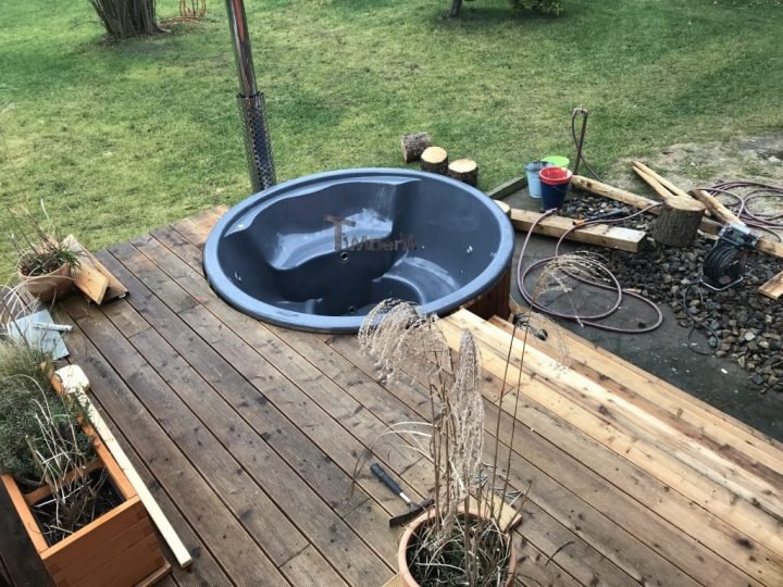 Badefass Gfk Thermoholz Mit Integriertem Ofen Wellness Royal, Elmar, Groß Leuthen, Deutschland (1)