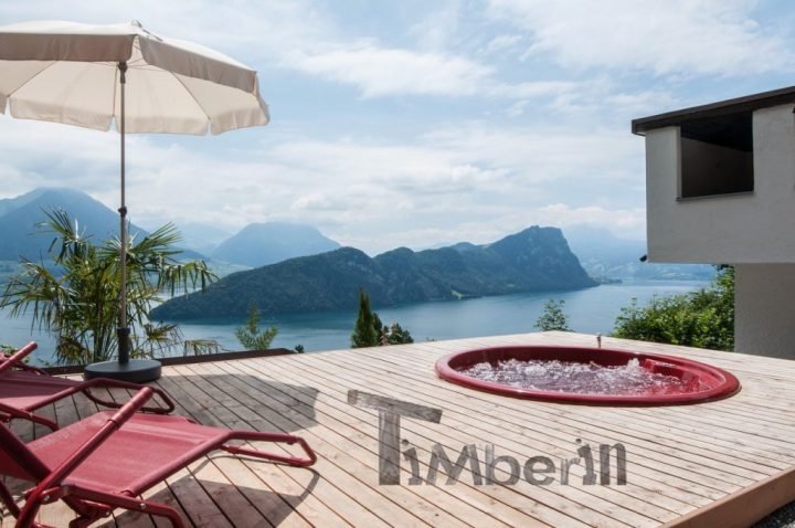 Badezuber Fiberglas Terrasse Einbaumodell Mit Konischen Wänden, Laszlo, Zürich, Schweiz (3)