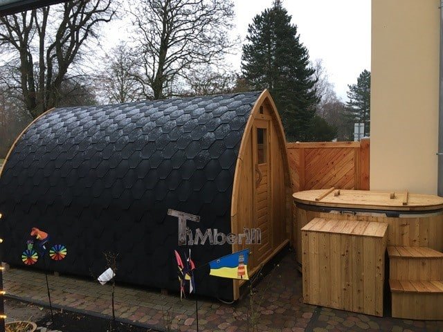 Außensauna Für Garten Iglu Design Und Badetonne Oval Mit Fiberglaseinsatz Für 2 Personen, Dietmar, Dargun, Germany