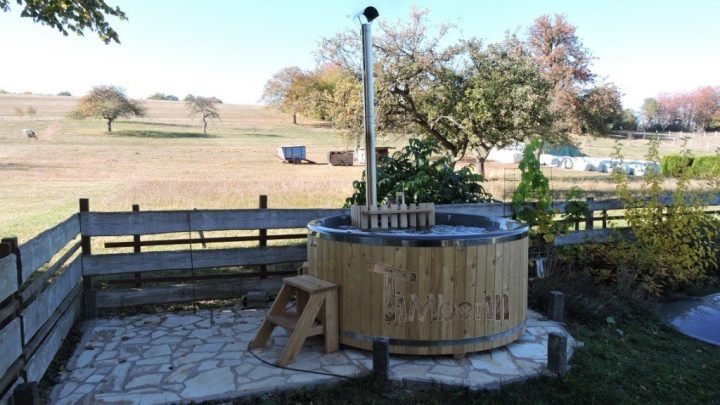 Badezuber GFK Lärche Mit Integriertem Ofen Wellness Deluxe, Thomas, Selchenbach, Deutschland (1)