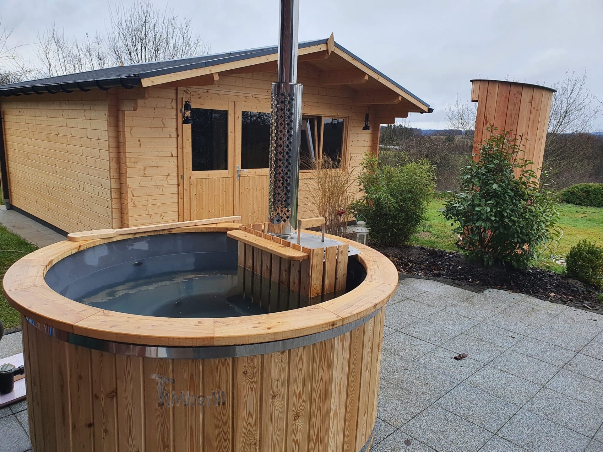 Holz Whirlpool für draußen Holzheizung, Jan, Wallerhausen, Deutschland
