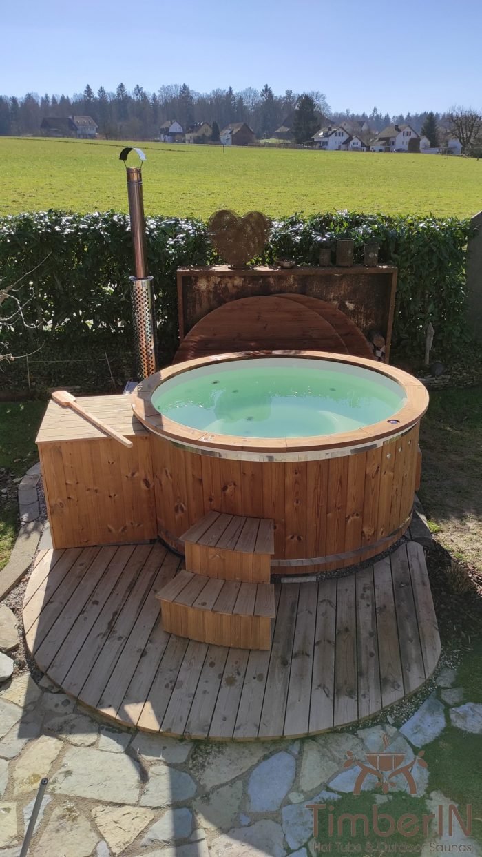 Badezuber GFK Mit Aussenofen Holzofen Pelletofen Gasofen Dieselofen, Jürg, Riken AG, Schweiz (1)