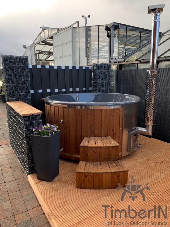 Badezuber Badefass Hot Tube Mit Whirlpool Holzofen TimberIN Rojal, Annemie, Straelen, Deutschland (1)