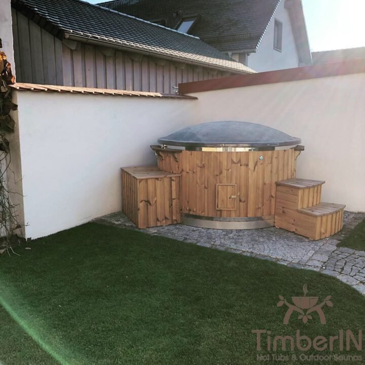 Badefass Gfk Thermoholz Mit Integriertem Ofen Wellness Royal, Fasssauna Mit Holzofen Oder Mit Elektrischer Heizung HARVIA, Robert, Euernbach, Deutschland (1)