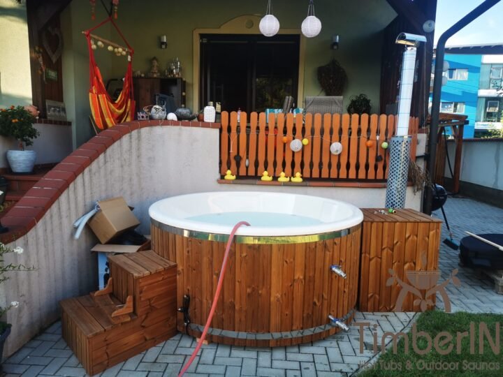 Badezuber Badefass Hot Tube Mit Whirlpool Holzofen TimberIN Rojal, Andreas, Gols, Österreich (1)