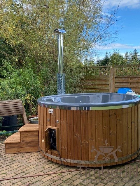 Badezuber Badefass Hot Tube Mit Whirlpool Holzofen – TimberIN Rojal (2)