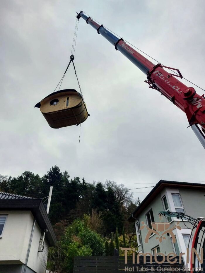 Ovale Aussensauna Fasssauna Hobbit, Catarina, Lambrecht, Germany 5 Ovale Aussensauna Fasssauna Hobbit (4)