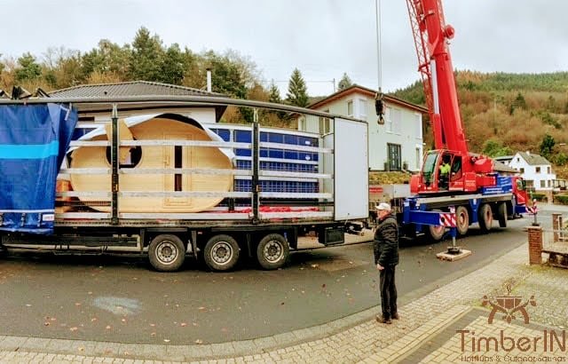 Ovale Aussensauna Fasssauna Hobbit, Catarina, Lambrecht, Germany 7 Ovale Aussensauna Fasssauna Hobbit (6)