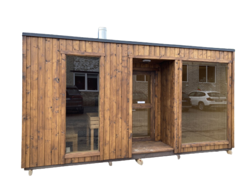Moderne Außensauna Gartensauna Mit Vorraum Glasfront (1)