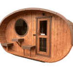 Ovale Aussensauna Fasssauna Ellipse (1)