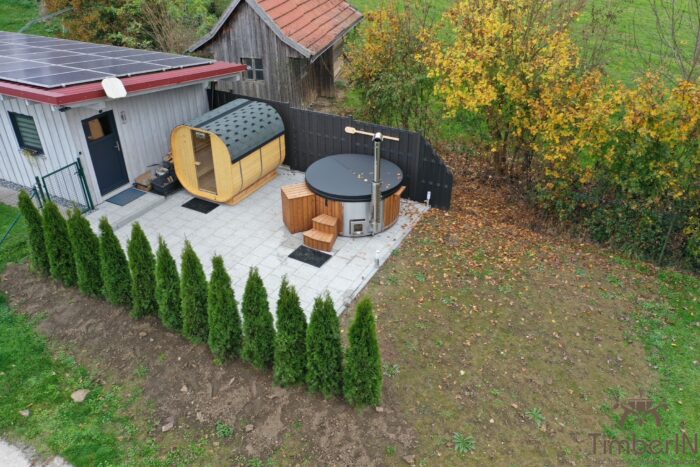 Badefass Hot Tube Whirlpool Mit Holzofen – TimberIN Rojal (3)