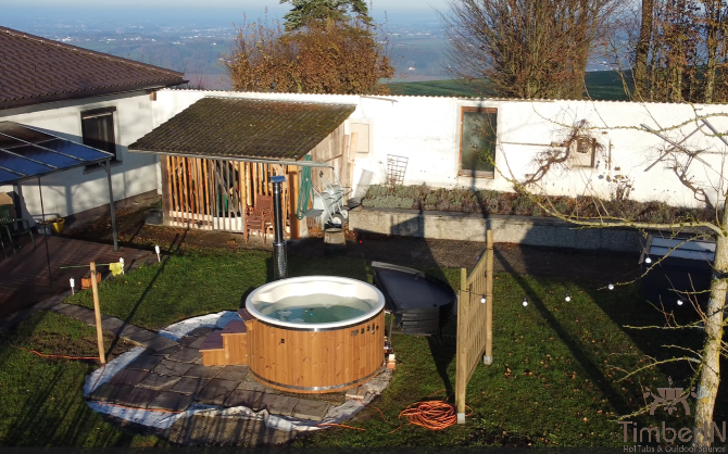 Badefass Hot Tube Whirlpool Mit Holzofen – TimberIN Rojal (2)