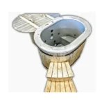 2 Personen 2 TimberIN Nordic Oval Duo Badezuber für 2 Personen mit PP-Innenwanne